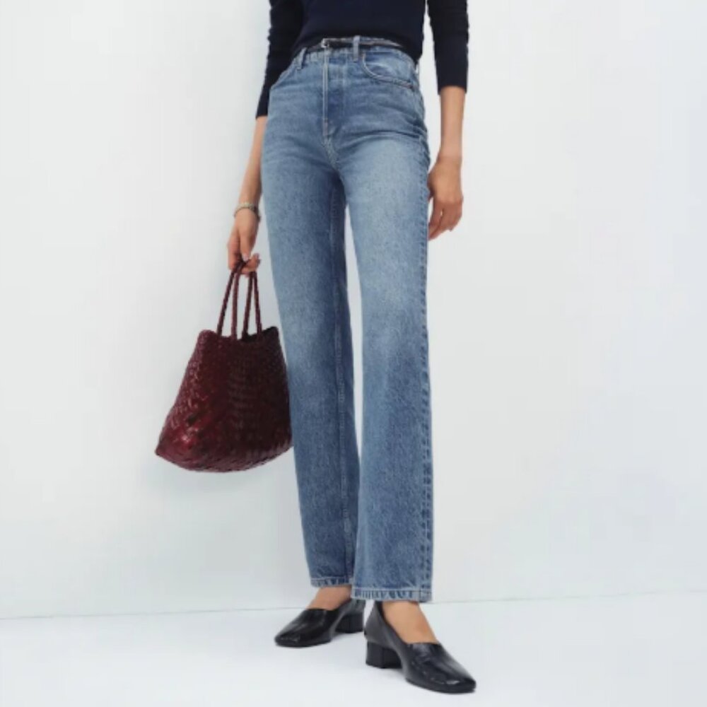 Reformation Cynthia High Rise Straight Jean, Size 26, Colorado